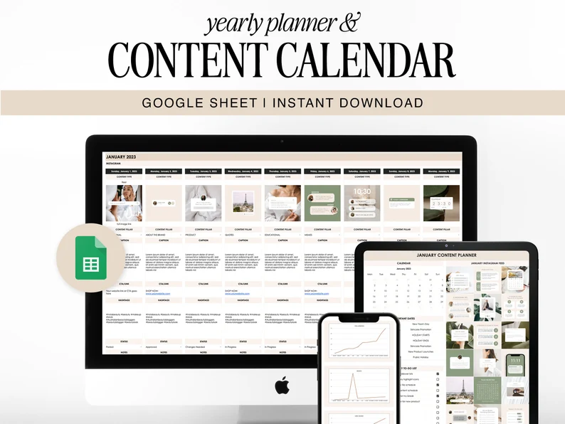 MCDT Social Media Content Calendar & Planner Template